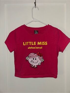 Little Miss Delusional Pink Crop Tee